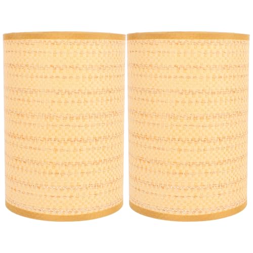 UKCOCO 2 Stück Rattan Lampenschirme für Stehlampen...