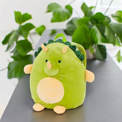 Mochila de dinosaurio peluche infantil multicolor ligera con asas ajustables 4