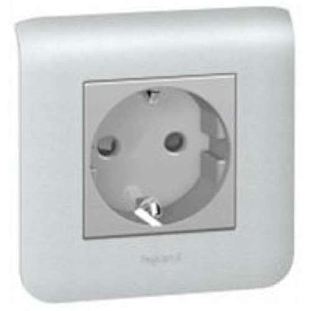 Legrand 079282 Mosaic bloc double Schuko 4 modules finition aluminium - 2