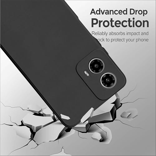 Image of SBMS Silicone Back Cover Case for Motorola Moto G34 5G / Moto G45 5G | Soft Micro-Fibre Lining Inside | Camera Protection Bump | Shockproof Back Cover Case for Moto G34 /G45 5G (Black)