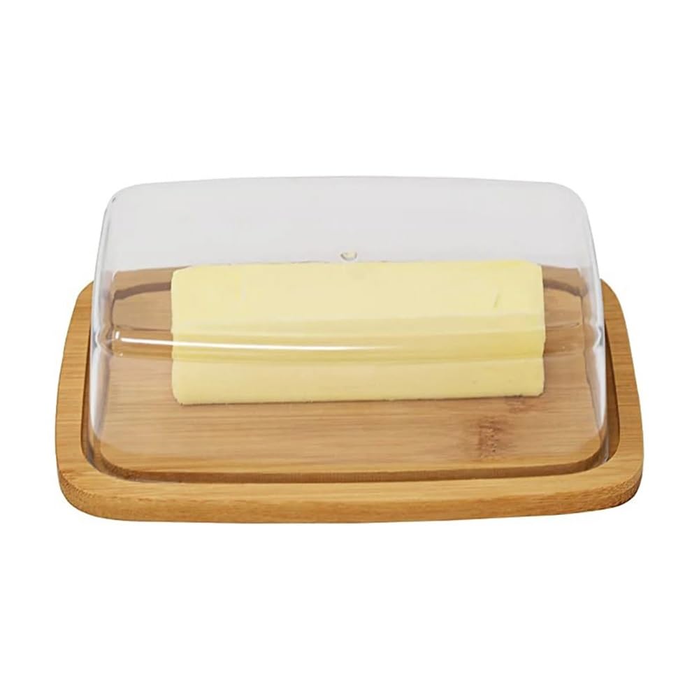 Mantequera Plato for Mantequilla de encimera, Tapa de acrílico Transparente, contenedor for Mantequilla for Almacenamiento en la Cocina Mantequera