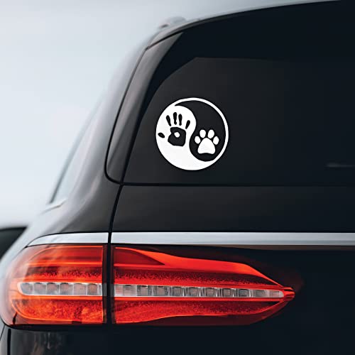 Yin Yang Human Hand Dog Paw Sticker Decal Notebook Car Laptop 5.5