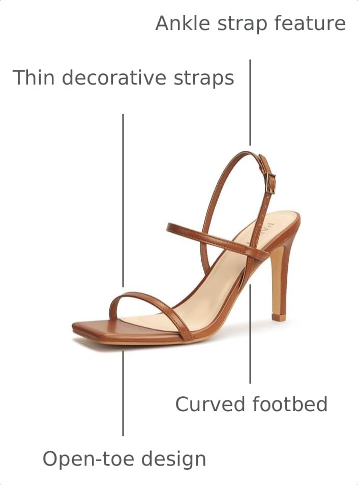 Image of Women's Strappy High Heeled Sandals Open Toe Ankle Strap heels Comfy Weddings Shoes
