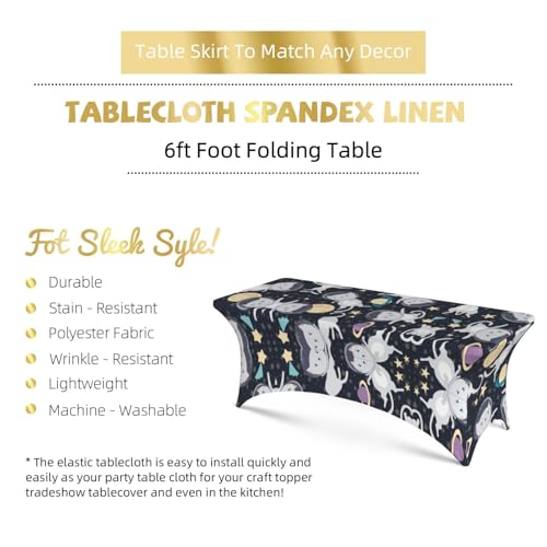 Nappe chat astronaute 1,8m avec housses de table lavables - 6