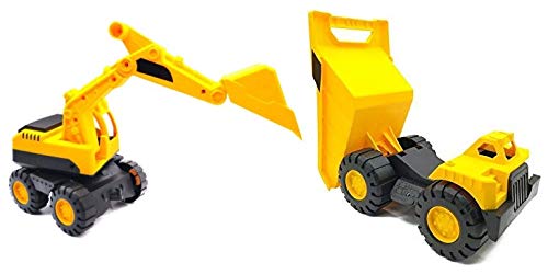 Image of Shopoflux Dumper and Excavator Construction Engineering Toy Vehicle for Kids (Dumper + Excavator)