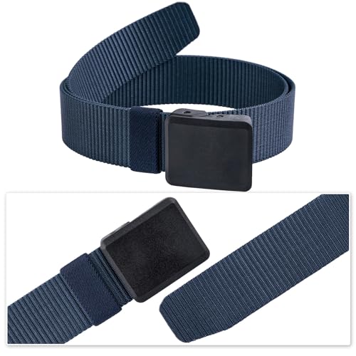 moonsix Casual Nylon Belt with Plastic Buckle Adjustable Breathable Webbing No Hole Belt for Men Women Outdoor2