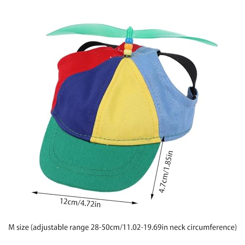 Propeller Mütze Hundepropellermütze Hunde Baseballmütze Bunte Propellermütze Lustige Propellerkappe Hundemütze Mit Elastischen Ohrlöchern Regenbogen Helikopter Zylinder Für Sport