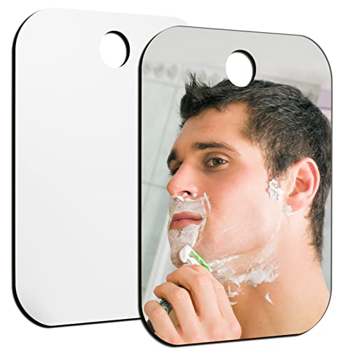 Nc Unbreakable Shower Mirror Fogless For Shaving,Fog Proof Shave (Medium,2Pcs,4"X6"),Shatterproof Travel Makeup Camping Mirrors,Wall Hanging Mirror Bathroom,Portable Lightness Handheld Mirror Locker #TOP3