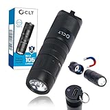 CLT Mini EDC Rechargeable Flashlight Magnetic Keychain, Snap on/off, 105 Lumen, Portable and Compact LED Keychain Flahlights - Durable Built-in Battery Ideal for Everyday Carry - Black