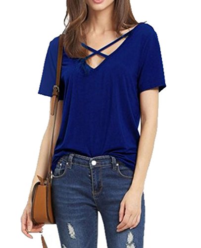 Camiseta YALI Deep V Collar Hollow con acabados premium y diseño calado