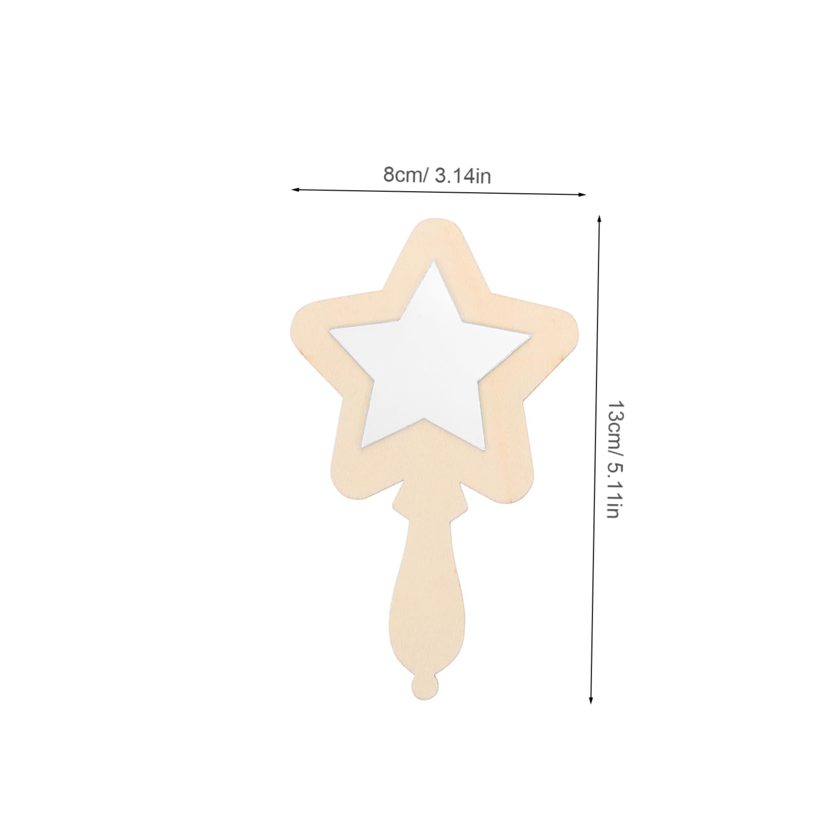 FOMIYES 10Pcs Wooden Handheld Mirrors for Unbreakable DIY Craft Kit Star Shaped Makeup Mirror for Self Recognition and Playtime Activities Lightweight and Durable