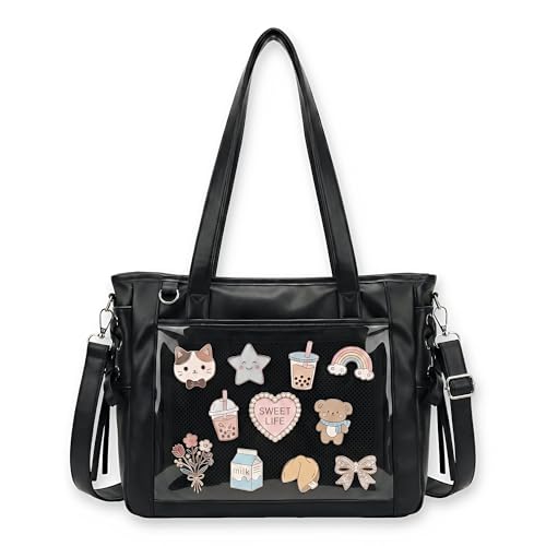 Bolso Cruzado Ita Grande Tote con Ventana Clara y Moños miniatura 1