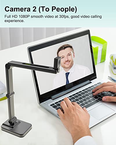 Vizolink 8Mp Document Camera & Webcam With Noise-Canceling Microphone, A3-Size Capture, Auto Focus, 3-Levels Adjustable Brightness, For Live Demo, Home Office, Remote Teaching #TOP4