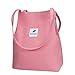 MaoXinTek Bolso de Hombro de Lona, Reutilizable Tote Bag Bolso de Bandolera Casual Grandes para Mamá Maestra Trabajo Escolar Playa Compras Comida Viajes (Rosado)