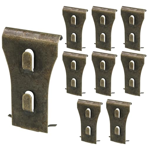 Image of Biaungdo 8 Pcs Brick Wall Clips, Steel Brick Hook Clips, Heavy Duty Metal Brick Wall Hanger for Hanging Outdoors, Outside Home Decor for 2-1 /4 to 2-3 /8 inches Bricks(Bronze)