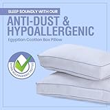 Sleep&Snuggle Premium Egyptian Cotton Box Pillow 2 Pack Designed for Side Sleeper, Down Alternative Filling, Hypoallergenic and Dust Mite Resistant Hotel Pillow (2) - Image 5