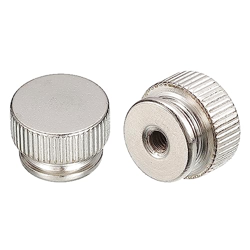 QUARKZMAN Moleté Pouce Écrous, 5pcs M3 x D13mm x H9mm Carbone Acier Moleté Écrou avec Col Haut Tête Aveugle Trou Moleté Pouce Écrous pour 3D Imprimante Pièces