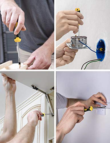 Magnetic Screwdriver Set 10 PCS, CREMAX Professional Cushion Grip 5 Phillips and 5 Flat Head Tips Screwdriver Non-Slip for Repair Home Improvement Craft