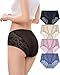 Chouchounel Damen Slips mit mittelhohem Bund – 4er Pack Spitzen Unterwäsche für Damen, weich, bequem & atmungsaktiv (DE/NL/SE/PL, Alphanumerisch, M, Regular, Regular, Mehrfarbig)