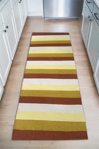 Image of 2x5 ft Cotton Carpet Runner - Lightweight, Foldable Rug for Hallway, Kitchen & Transitional Interiors