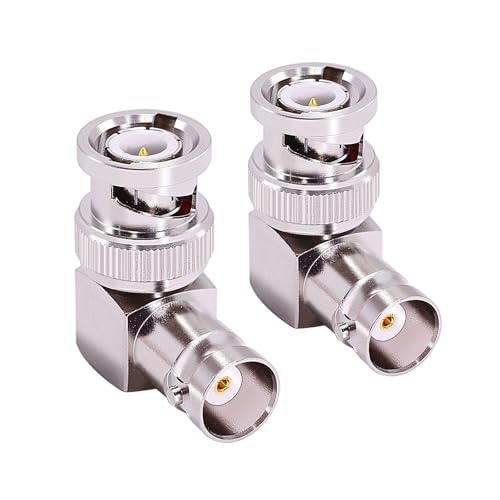 Adaptador BNC macho a hembra en ángulo de 90 grados, pack 2 miniatura 1