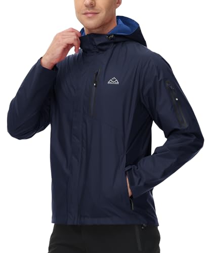 TBMPOY Jaqueta de chuva masculina leve, impermeável, com capuz, para corrida, ciclismo, caminhadas,