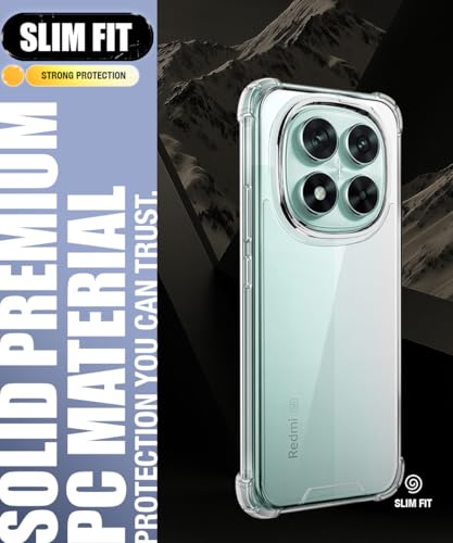 Image of WOW IMAGINE Ultra-Hybrid Crystal Clear Back Case for Redmi Note 14 Pro 5G | Poco X7 5G | Shockproof Design | Camera Protection Bump | Hard Clear Mobile Back Cover with Cushioned Edges - Transparent