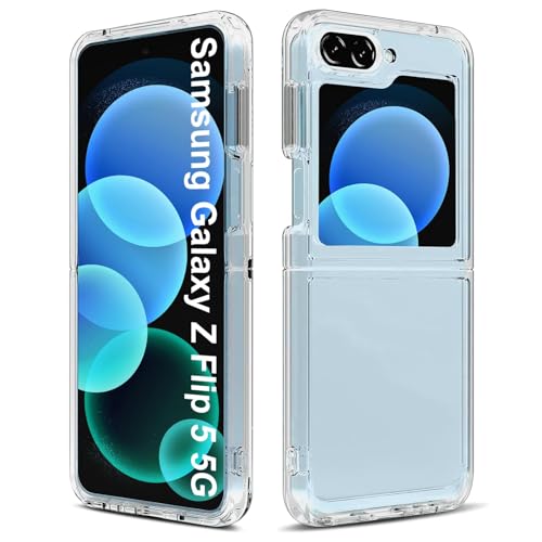 Posdou Hülle für Samsung Galaxy Z Flip 5 Handyhülle Silikon Weich TPU Schutzhülle mit Kamera Schutz für Samaung Z Flip 5 Stoßfest Anti-Scratch Durchsichtige Case für Galaxy Flip5 Nie Vergilbung