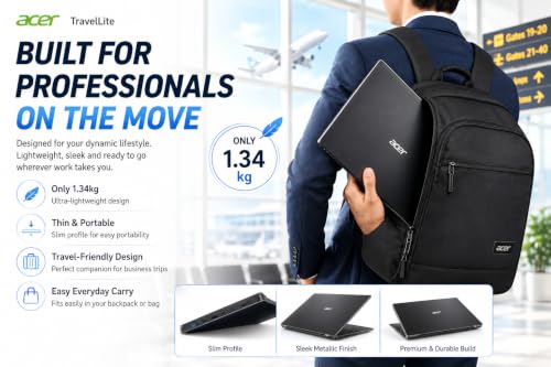 Image of Acer TravelLite Thin & Light Laptop | AMD Ryzen 5 7430U Hexa-Core | 15.6 inch FHD | 8GB RAM | 512GB SSD | AMD Radeon Graphics | Windows 11 | MS Office | Metal Body | Black | 3 Years Warranty