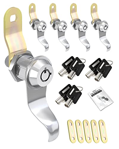 Naissian RV Locks for Storage Door 7/8 Inch RV Compartment Locks for Camper Travel Trailer Cabinet with Keys 7/8 Pack of 5 Locks with 6 Keyed Alike with Manual