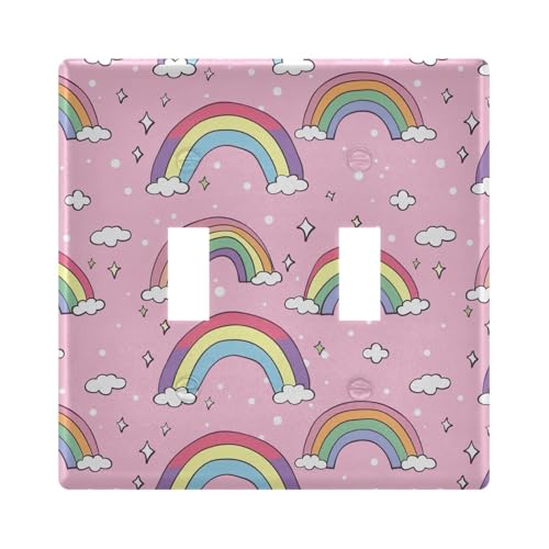 UMIRIKO Cartoon Rainbow Light Switch Cover Plate Covers Decorative Double Toggle Home Decor 202b5823