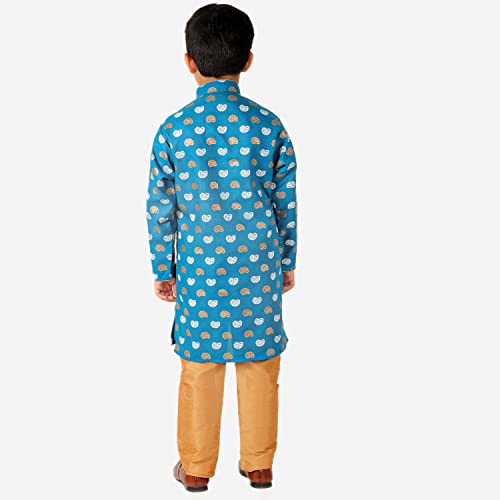Image of Pro-Ethic Style Developer Kurta Pajama For Kids Boys | Cotton | Floral Print | Ethnic Wear (S-204)