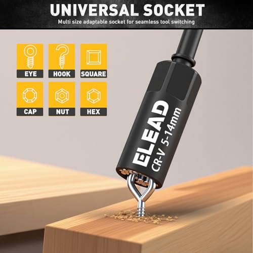 image for ELEAD 58-Piece Magnetic Impact Nut Driver Set, Metric & SAE Mini Combi