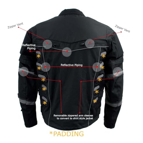 Image of Milwaukee Leather Men's CE Armored Textile Motorcycle Rider Jacket - Year Round Wear