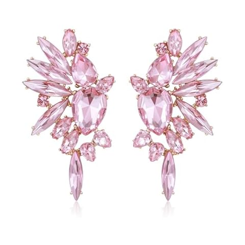 Ever Faith Pink Gold-Tone Crystal Earrings Cover