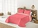 Energy Colors Textil-Hogar - Chill - Colcha Boutí Verano Reversible Liso Bicolor con 2 Funda Cojín 50 x 70 cm (Coral, 250 x 265 cm (Cama 150))