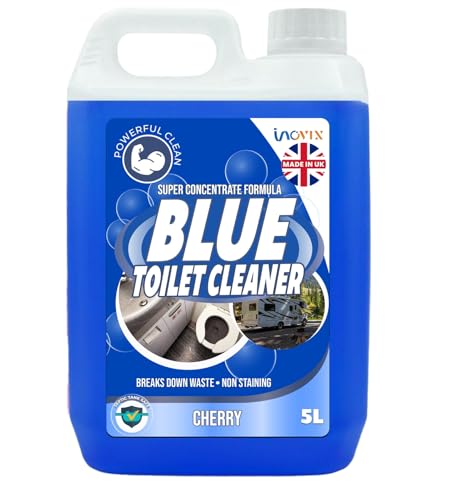 Inovix Caravan Toilet Chemicals | Blue 5L Chemical Toilet Fluid | Eco-Friendly Toilet Bowl Cleaners | Caravan Toilet Fluid Formaldehyde Free Rinse Cleaner Formula for Camping Boating