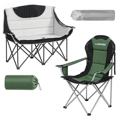 Chaise camping pliable et légère LARMNEE avec porte-gobelet intégré
