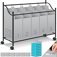 Cesto Portabiancheria KESSER 4 Scomparti Con Ruote | Organizzazione Bucato - Foto 6
