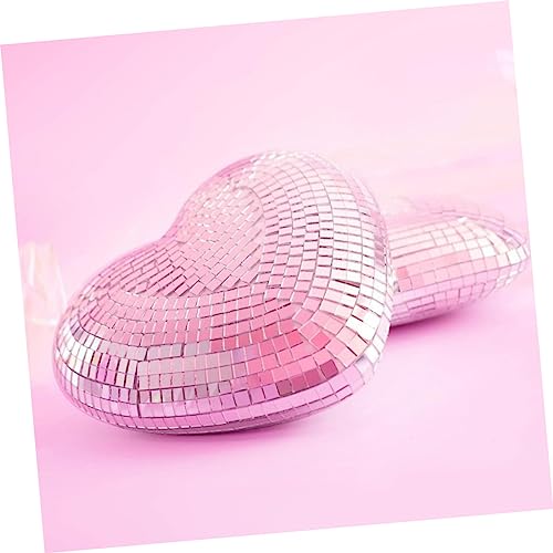 Bola espejada en forma de corazón decorativa para colgar, interior y exterior, para fiestas miniatura 7