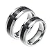 Aeici Bague de Couple pour 2, Bague Acier Inoxydable Femme Homme Bague en Argent De 8 mm avec Incrustation De Fibre De Carbone Taille 56.5 et Taille 66.5, Cadeau Saint Valentin Personnalisable