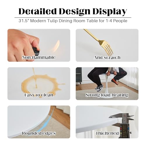 Table ronde tulipe blanche 80 cm pour optimiser un petit salon - 7