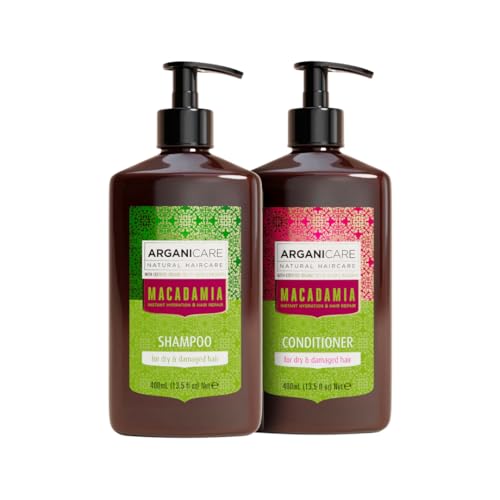 Duo Arganicare Macadamia hydratant anti-casse pour cheveux secs et ternes 400ml