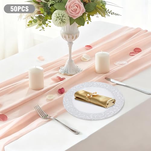 50 Platos Cargadores Redondos Plástico 12.99 Pulg miniatura 7
