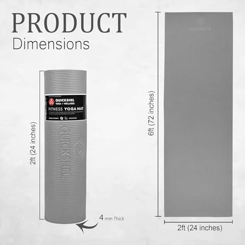 Image of Yoga mats Exercise Mat Anti-Skid Water /Dirt Proof Lightweight easy to Carry gym workouts for men women children (2Fts x 6Fts) (4mm Thickness) (GREY)