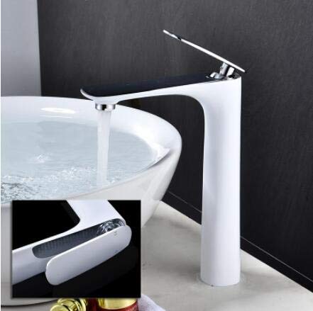 Mélangeur d'évier haut chaud et froid robinet lavabo salle de bain chrome