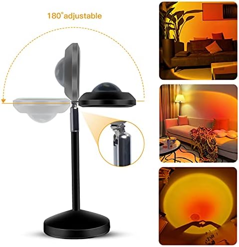 PANAMALAR Smart Sunset Lamp, WiFi Sunset Projection Lamp 16 Million Colors with Alexa Google Home,App Control,Timer,180° LED Sunset Projector Night Light for Home Bedroom Selfie Photography