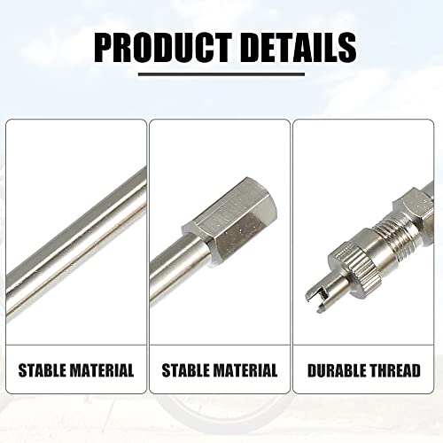 Image of X AUTOHAUX 1 Set 5.90 inch Dually Valve Stem Extenders Straight Dual Tire Valve Extension for Car Truck RV Pickup Motorcycle Silver Tone