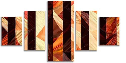 Diamond painting 5 pack brun Mefooge : kit broderie diamant 5d géométrique pour salon