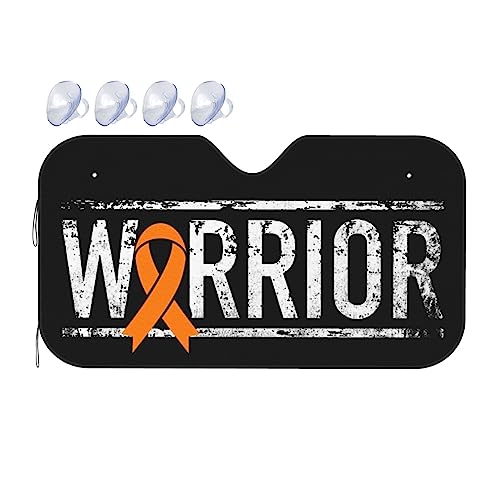 Kidney Cancer Warrior Aweareness Ribbon Foldable Car Windshield Sunshade Blocks Heat and Sun Glare Uv Rays